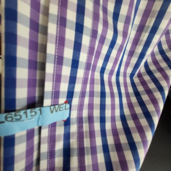 J McLaughlin Mens Collis Classic Fit Shirt Large Purple Blue Denver Luxury Work - Picture 3 of 5
